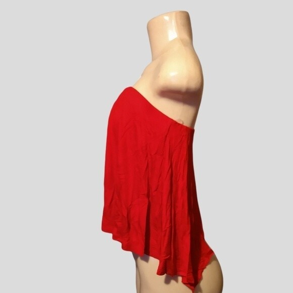 Red Open Back Tube Top S - Picture 2 of 4